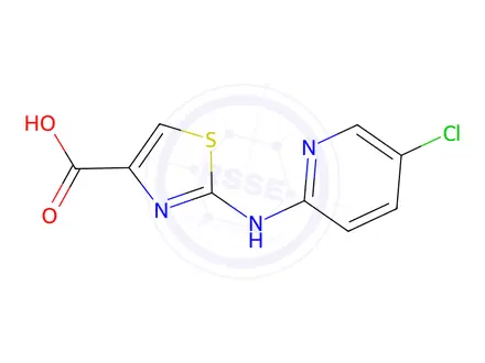 Chemical structure of 2-((5-Chloropyridin-2-yl)amino)thiazole-4-carboxylic acid
