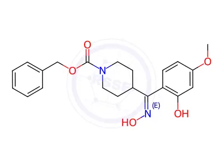 Chemical structure of (E)-2-(5-Methoxy)phenol 4-(N-Benzyloxycarbonyl)piperidinyl-methanone Oxime
