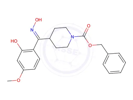 Chemical structure of (Z)-2-(5-Methoxy)phenol 4-(N-Benzyloxycarbonyl)piperidinyl-methanone Oxime