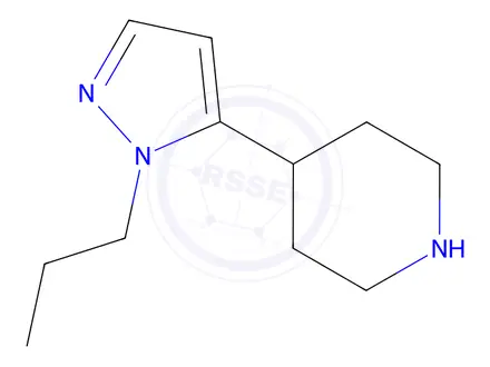 Chemical structure of 4-(1-propyl-1H-pyrazol-5-yl)piperidine