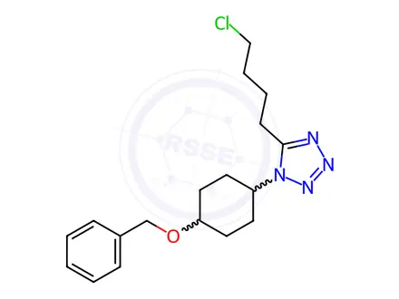 Chemical structure of Trans-5-(4-Chlorobutyl)-1-[4-(phenylmethoxy)cyclohexyl]-1H-tetrazole