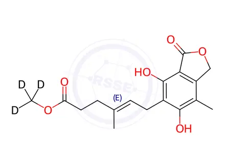 Chemical structure of O-Desmethyl Mycophenolic Acid Methyl Ester-d3