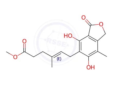 Chemical structure of O-Desmethyl Mycophenolic Acid Methyl Ester