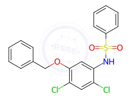 Chemical structure of N-(5-(benzyloxy)-2,4-dichlorophenyl)benzenesulfonamide