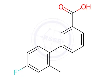Chemical structure of 3-(4-Fluoro-2-methylphenyl)benzoic Acid