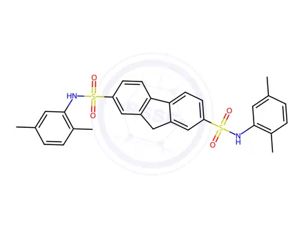 Chemical structure of N2,N7-Bis(2,5-dimethylphenyl)-9H-fluorene-2,7-disulfonamide