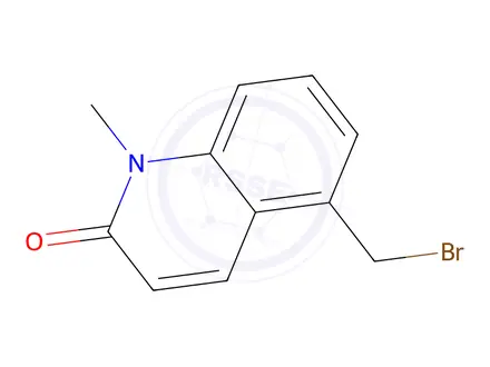 Chemical structure of 2(1H)-Quinolinone,5-(bromomethyl)-1-methyl-(9CI)