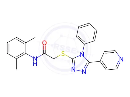 Chemical structure of n-(2,6-Dimethylphenyl)-2-((4-phenyl-5-(pyridin-4-yl)-4h-1,2,4-triazol-3-yl)thio)acetamide
