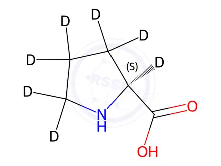 Chemical structure of L-Proline-[D7]