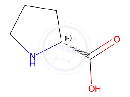 Chemical structure of D-Proline