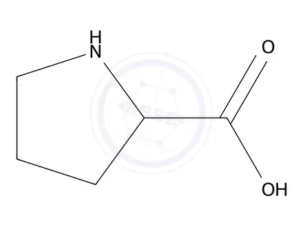 Chemical structure of 25191-13-3 Polyproline L-Proline, homopolymer Poly(DL-proline) Poly(L-proline)