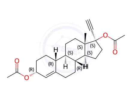 Chemical structure of a-Ethynodiol diacetate