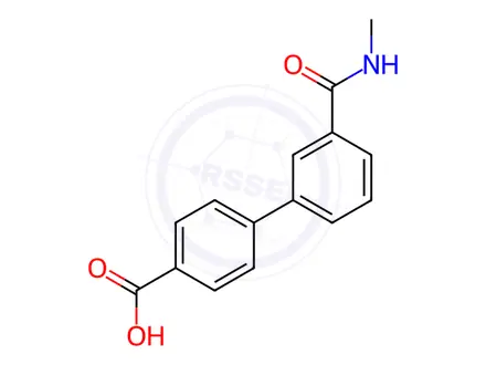 Chemical structure of 4-[3-(N-Methylaminocarbonyl)phenyl]benzoic acid
