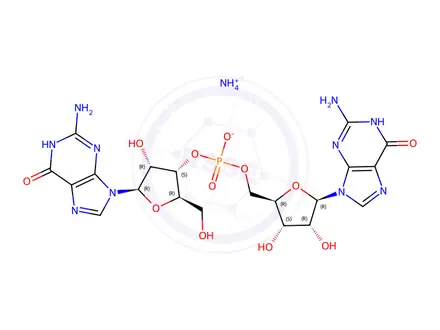 Chemical structure of Guanosine, guanylyl-(3'->5')-, ammonium salt