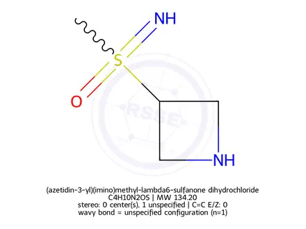 Chemical structure of (azetidin-3-yl)(imino)methyl-lambda6-sulfanone dihydrochloride