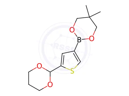 Chemical structure of 2-(5-(1,3-Dioxan-2-yl)thiophen-3-yl)-5,5-dimethyl-1,3,2-dioxaborinane
