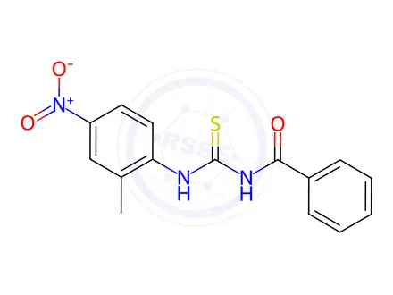 Chemical structure of N-((2-methyl-4-nitrophenyl)carbamothioyl)benzamide