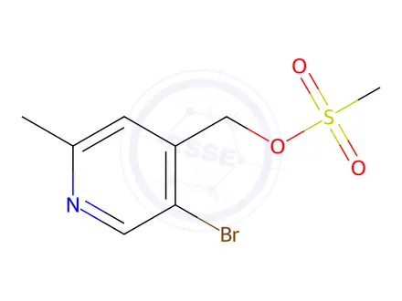 Chemical structure of (5-bromo-2-methyl-4-pyridyl)methyl methanesulfonate