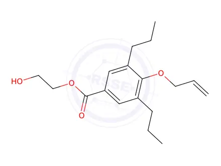 Chemical structure of 2-hydroxyethyl 4-prop-2-enoxy-3,5-dipropyl-benzoate