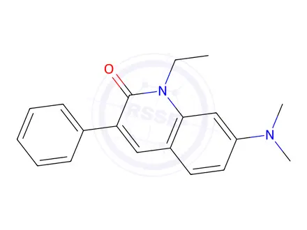 Chemical structure of 7-(dimethylamino)-1-ethyl-3-phenyl-2-quinolone