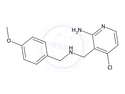 Chemical structure of 4-Chloro-3-(((4-methoxybenzyl)amino)methyl)pyridin-2-amine