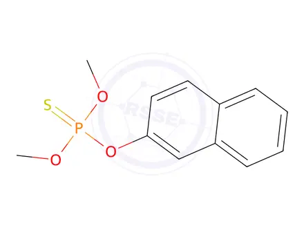 Chemical structure of Phosphorothioic acid, O,O-dimethyl O-2-naphthalenyl ester