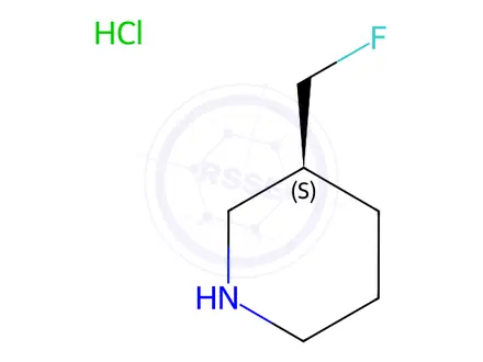 Chemical structure of (3S)-3-(fluoromethyl)piperidine;hydrochloride