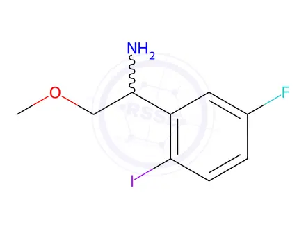 Chemical structure of 1-(5-fluoro-2-iodophenyl)-2-methoxyethanamine