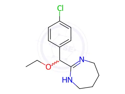 Chemical structure of 4,5,6,7-Tetrahydro-2-(p-chloro-α-ethoxybenzyl)-1H-1,3-diazepine