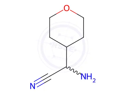 Chemical structure of 2-Amino-2-(tetrahydro-2H-pyran-4-yl)acetonitrile