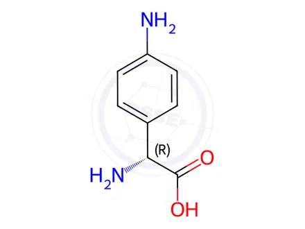 Chemical structure of D-4-Aminophenylglycine