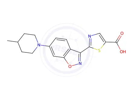 Chemical structure of 2-(6-(4-Methylpiperidin-1-Yl)Benzo[D]Isoxazol-3-Yl)Thiazole-5-Carboxylic Acid