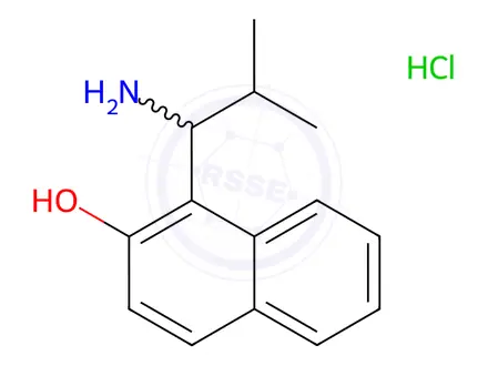 Chemical structure of 1-(1-Amino-2-methylpropyl)naphthalen-2-ol hydrochloride