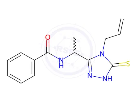 Chemical structure of N-[1-(4-Allyl-5-mercapto-4H-[1,2,4]triazol-3-yl)-ethyl]-benzamide