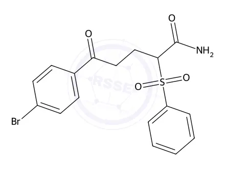 Chemical structure of 2-(Benzenesulfonyl)-5-(4-bromophenyl)-5-oxopentanamide