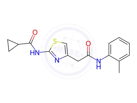 Chemical structure of N-(4-(2-Oxo-2-(o-tolylamino)ethyl)thiazol-2-yl)cyclopropanecarboxamide