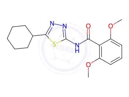 Chemical structure of N-(5-Cyclohexyl-1,3,4-thiadiazol-2-yl)-2,6-dimethoxybenzamide