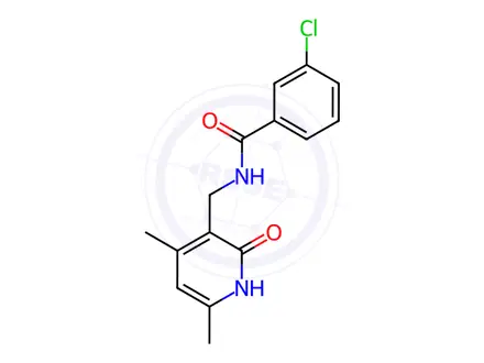 Chemical structure of BENZAMIDE, 3-CHLORO-N-[(1,2-DIHYDRO-4,6-DIMETHYL-2-OXO-3-PYRIDINYL)METHYL]-