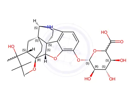 Chemical structure of Norbuprenorphine 3-b-D-Glucuronide (1.0mg/ml in Acetonitrile)