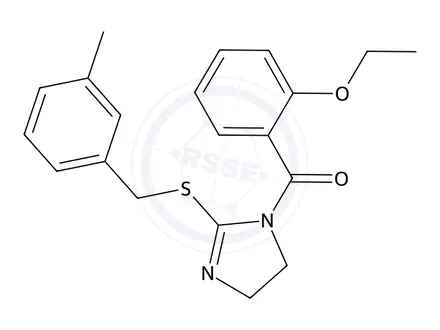 Chemical structure of (2-Ethoxyphenyl)(2-((3-methylbenzyl)thio)-4,5-dihydro-1H-imidazol-1-yl)methanone