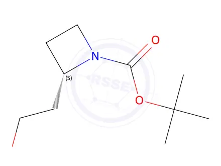 Chemical structure of tert-butyl (2S)-2-(2-hydroxyethyl)azetidine-1-carboxylate