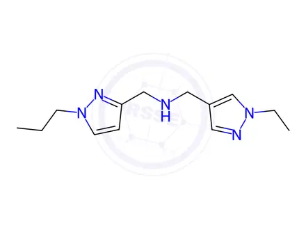 Chemical structure of 1-(1-ethyl-1H-pyrazol-4-yl)-N-[(1-propyl-1H-pyrazol-3-yl)methyl]methanamine