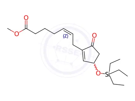 Chemical structure of (Z)-Methyl 7-(5-oxo-3-((triethylsilyl)-oxy)cyclopent-1-en-1-yl)hept-5-enoate