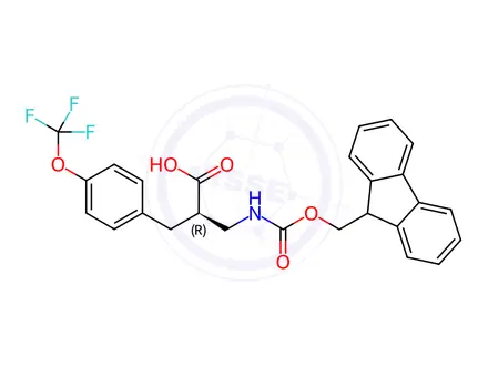 Chemical structure of Fmoc-(R)-3-amino-2-(4-(trifluoromethoxy)benzyl)propanoicacid