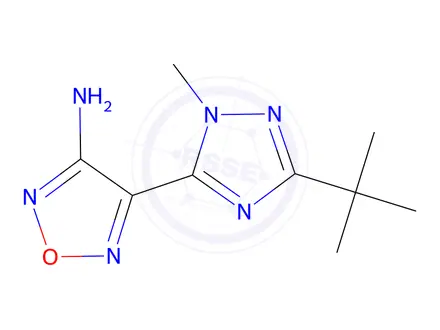 Chemical structure of 4-(3-(Tert-butyl)-1-methyl-1h-1,2,4-triazol-5-yl)-1,2,5-oxadiazol-3-amine