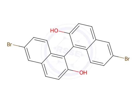 Chemical structure of (R)-(-)-6,6'-Dibromo-1,1'-bi-2-naphthol
