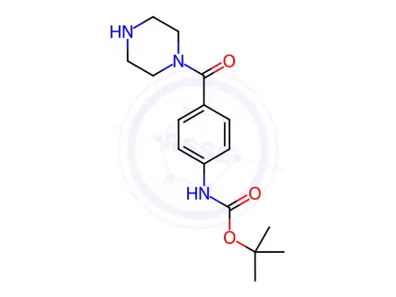 Chemical structure of Tert-Butyl (4-(Piperazine-1-Carbonyl)Phenyl)Carbamate