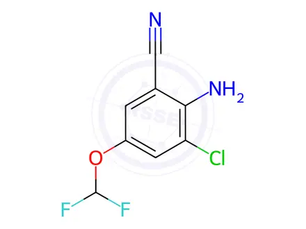 Chemical structure of Benzonitrile, 2-amino-3-chloro-5-(difluoromethoxy)-