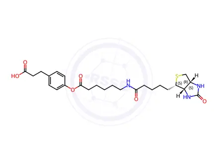 Chemical structure of 3-(4-(N-Biotinoyl-6-aminocaproyloxy)phenyl)propionic Acid