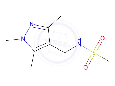 Chemical structure of N-((1,3,5-trimethyl-1H-pyrazol-4-yl)methyl)methanesulfonamide